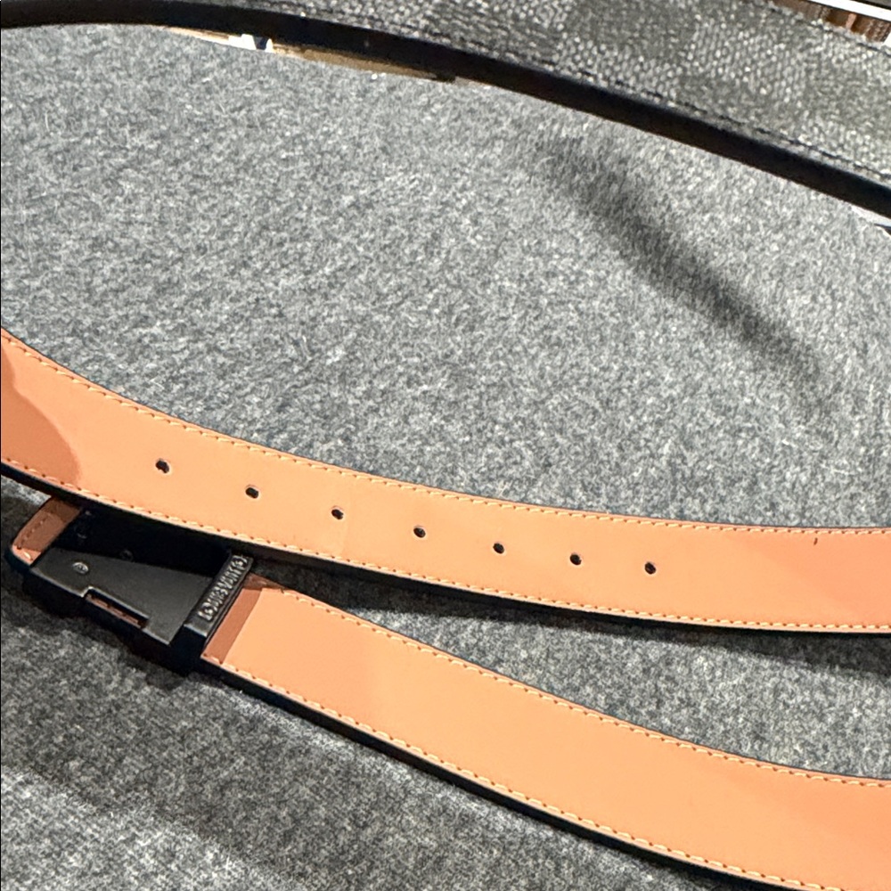 Black Checkered Men's Belt with buckle - Picture 3 of 10